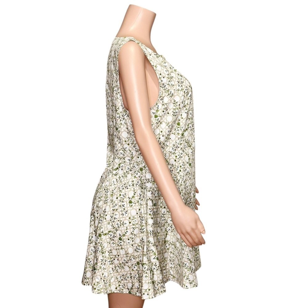 Hill House White and Sage Floral Mini Dress - Picture 10 of 12